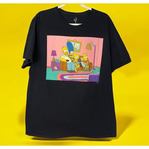 The Simpsons Family TV Time Men’s Size XL Black Short Sleeve Graphic Tee - Picture 1 of 7